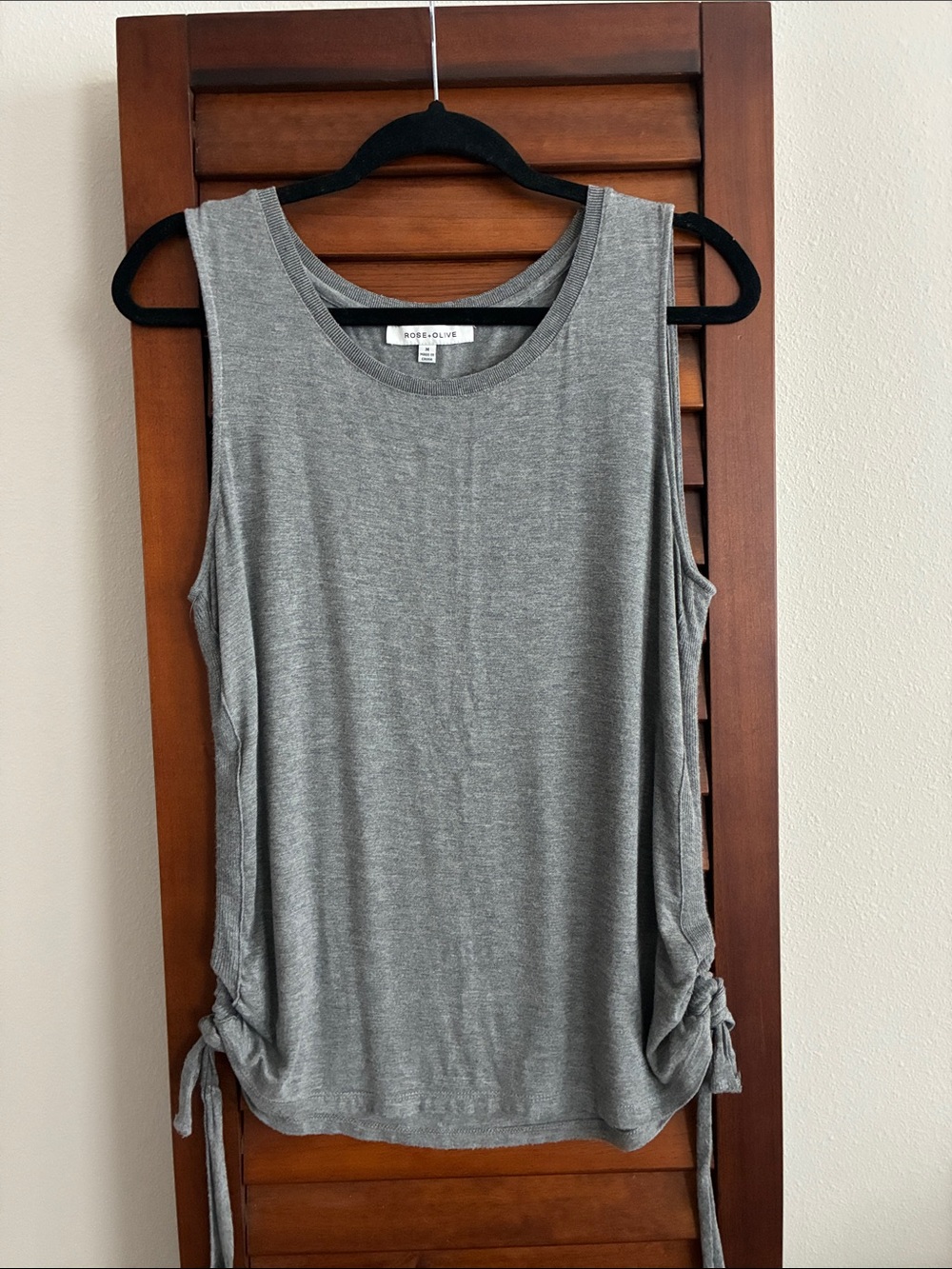 Rose & Olive Gray Sleeveless Tank with Side Ties